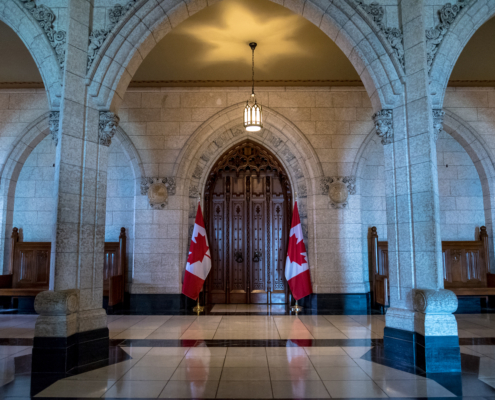 Interior of Parliament in Ottawa, where the capital gains inclusion rate change awaits royal assent